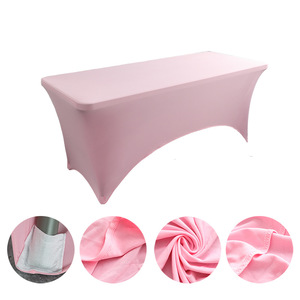 <strong>Custom</strong> <strong>Printed</strong> Logo <strong>Elastic</strong> Polyester 6ft Stretch Spandex Event Wedding Table Cover for Standard Folding Tables - Product Image 4
