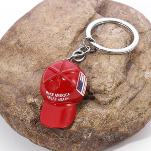 <strong>Red</strong> Baseball Cap Keychain USA Flag <strong>Key</strong> Ring American Hat Keychain for Car and <strong>Keys</strong> - Product Image 6
