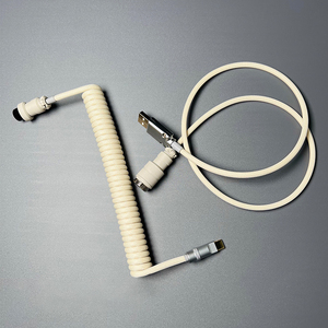 Custom מפותל סוג C Usb כבל Lvory לבן צבע טייס מפותל מקלדת כבל
