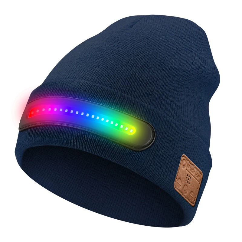 Casquette Bluetooth M1-btd4 - Lumière colorée - Bleu marine