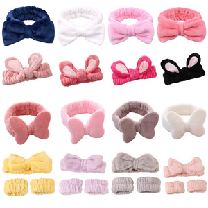 New Promotion Bath Shower MakeUp Wash Face Cosmetic Headband <strong>Plush</strong> Spa Headband Rabbit <strong>Ear</strong> for Women - Product Image 5