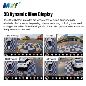 720P通用2D 3D 360度环绕圆形后视汽车倒车4摄像头停车传感器 - Product Image 2