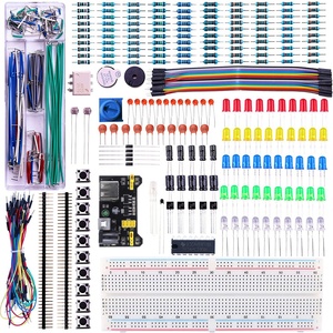 Electronic Circuit Board Kit Bundle with Breadboard Cable Resistor, Capacitor, LED, Potentiometer for <strong>Arduino</strong> <strong>Project</strong> - Product Image 1