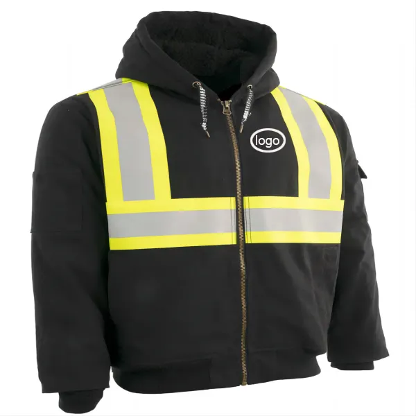 Veste de travail de sécurité en toile réfléchissante Hi Vis avec doublure matelassée pour hommes