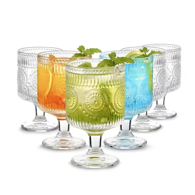Sunflower Vintage Goblets Transparent Goblet Glass Wine Cup