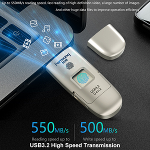 Crittografia delle impronte digitali 128GB 256GB 512GB 1TB Pendrive USB3.2 tipo-c Pen Drive Memory Stick U Disk unità Flash USB a stato solido - Product Image 4