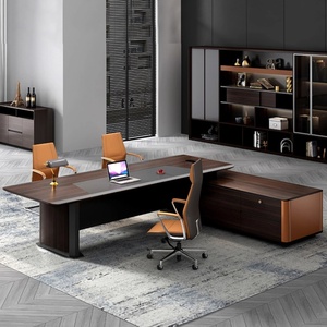 Bàn làm việc văn phòng hình chữ L bằng gỗ hiện đại, sang trọng, cao cấp của Trung Quốc dành cho giám đốc, CEO, giám đốc điều hành. - Product Image 2