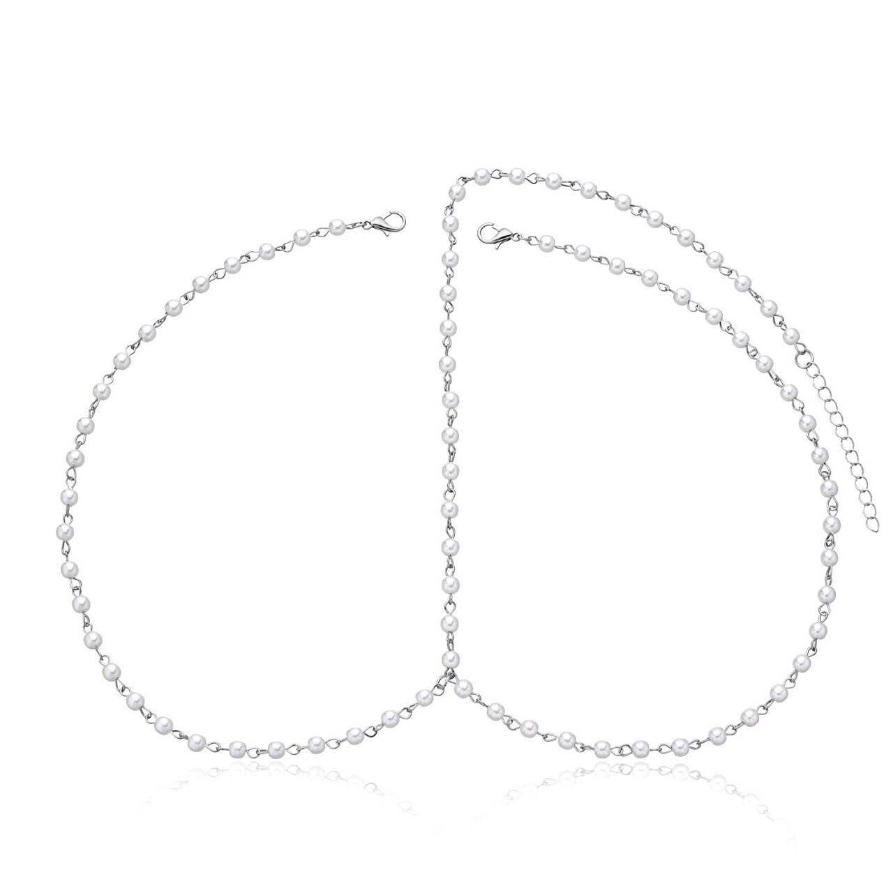 Bandeau en fausses perles blanches