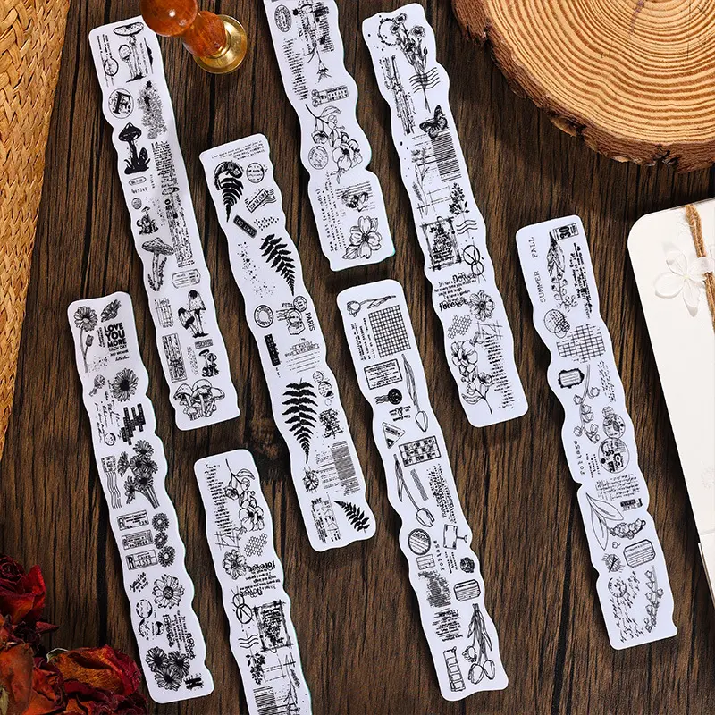 1pcs in Mori Garden Tour Series Foam Rubber Stamps diy Retro Botanical Flower Background Material Stamps