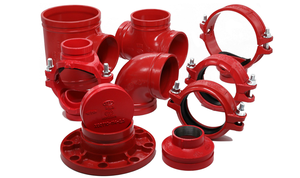 Rãnh mặt bích khuỷu tay Mũ bộ điều hợp khớp nối Lập Dị chế tạo thép sơn màu cam sơn lửa sắt bảo vệ phụ kiện <span class=keywords><strong>ul</strong></span> <span class=keywords><strong>FM</strong></span> - Product Image 2