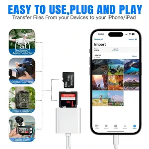 2-in-1 USB-C ช่องเสียบการ์ด SD TF คู่อะแดปเตอร์อ่านการ์ดแบบปลั๊กแอนด์เพลย์ตัวแปลงกล้องสำหรับ iPhone 16 OTG การติดตั้งภายนอก - Product Image 6