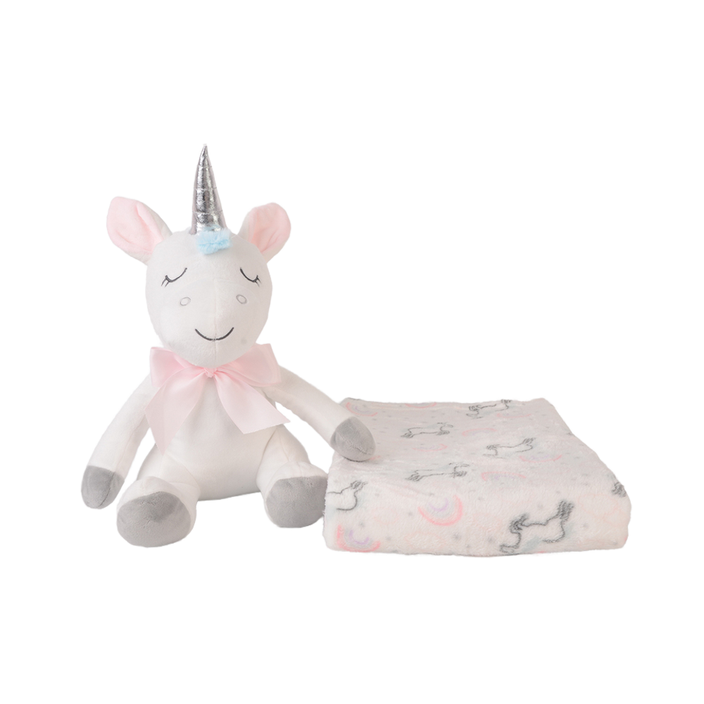 Toptan bebek peluş battaniye ve oyuncaklar hediye seti, yüksek miktar peluş bebek battaniyesi, bebek hediye seti ile peluş oyuncak ve bebek battaniyesi - Product Image 4
