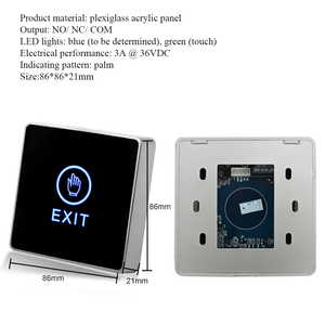 Access Control Touch <strong>Exit</strong> <strong>Button</strong> <strong>Push</strong> Switch Touch Release Gate Opener Door Access Control <strong>System</strong> Entry Open Touch - Product Image 2