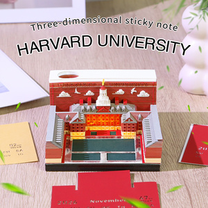 University Series Harvard University Building <strong>Block</strong> 3D Modeling <strong>Paper</strong> Cut Tear-off <strong>Memo</strong> Pad New Laser Cutting Crafts Gift Ideas - Product Image 2