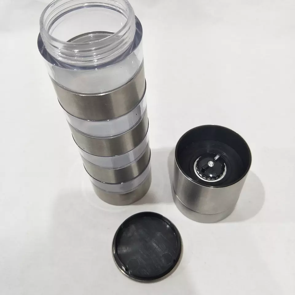 Amazon hot sale Stainless Steel Manual Salt & Pepper Mill Spice Grinder 4 In1