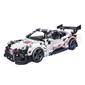 MOC 1:<span class=keywords><strong>20</strong></span> 2.4G Remode kontrol beyaz ünlü hız yarışı otomobil araç modeli DIY montaj oyuncaklar tuğla yapı taşları setleri