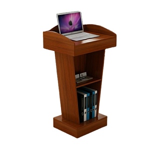 批发价格现代新型木质设计演讲讲台地板站立讲台前台柜台桌 - Product Image 1