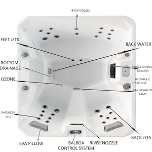 Massage pour 5 personnes avec éclairage d'ambiance LED et bain à remous intelligent pour les fêtes en plein air avec système - Product Image 5