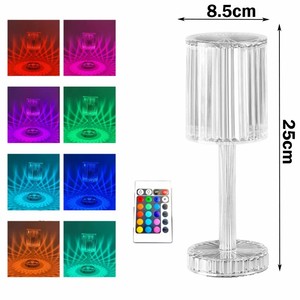 LED קריסטל מנורת שולחן מגע שלט רחוק אקריליק מנורת לילה מנורת אווירה בר רומנטית נטענת שינוי אור לילה