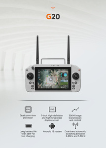 Skydroid G20การควบคุมระยะไกลพร้อมโปรเซสเซอร์6Nm 2.4 ghz/ 5.8GHz dual band 7นิ้วจอแสดงผลความละเอียดสูง30km ส่งภาพ - Product Image 4