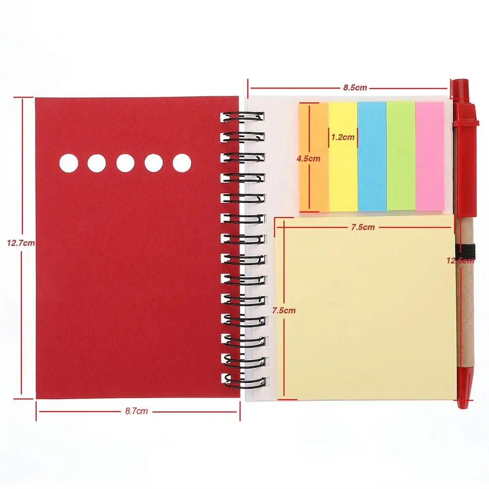 Custom Business Notebooks Customizable Spiral Lined Notepad Set with Pen And sticky note