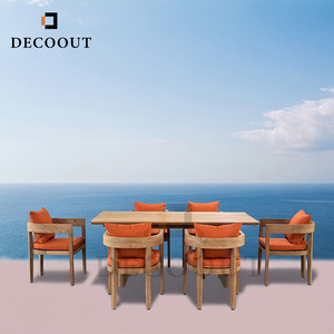 Decoout ngoài trời cao cấp tự nhiên tếch ăn uống thiết lập bền Patio bàn ăn ghế cho sân khách sạn midcentury thiết kế hiện đại - Product Image 2