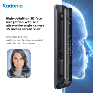 Kadonio en iyi güvenlik akıllı 3d yüz Wifi açık yüz tanıma dijital kapı kilidi akıllı parmak izi ile