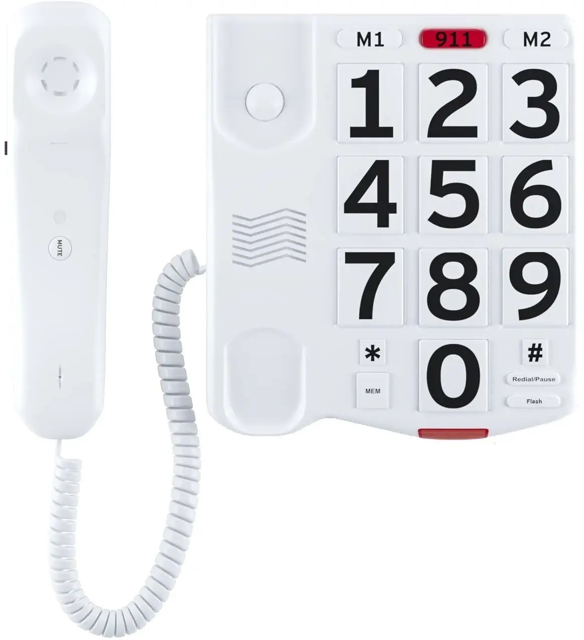 Kıdemli yaşlı insanlar için acil büyük klavye telefon süper büyük düğme SOS tuşu kablolu telefon