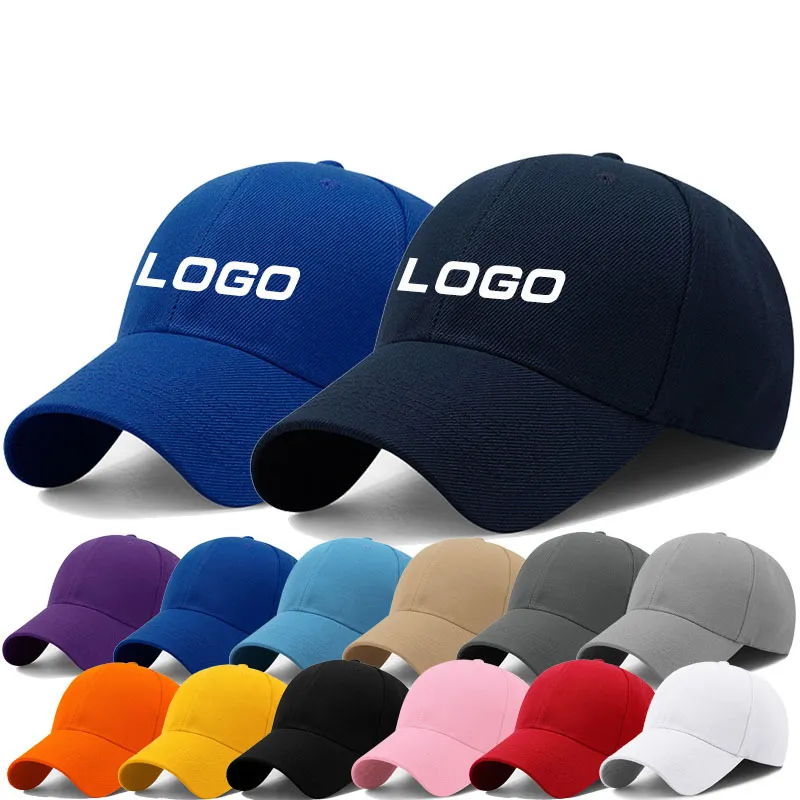 HT-0355 di alta qualità in tinta unita OEM ricamato personalizzabile Logo berretto da Baseball cappello personalizzato berretti per gli uomini e le donne