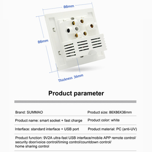 Smart Multi-funktion 1 Gang Schalter 5 Pin Universal Outlet USB Stecker WiFi Drahtlose Elektrische Wand Montiert Buchse - Product Image 6