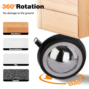 Großhandel Bett Computer Stuhl Teppich Universal Rollen Stiel Dreh möbel Lenkrad Zink legierung Rollen Rad - Product Image 3