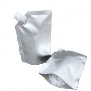 Özel baskı eğik ağız 1l 1.5l yüzlü sıvı suyu bira içecek plastik dik torba <span class=keywords><strong>al</strong></span>üminyum folyo emzik kılıfı