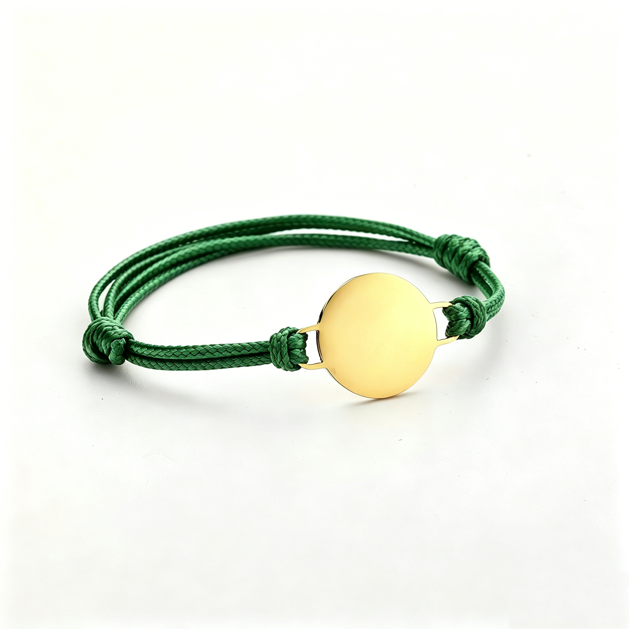 Green Cord+Gold Charm