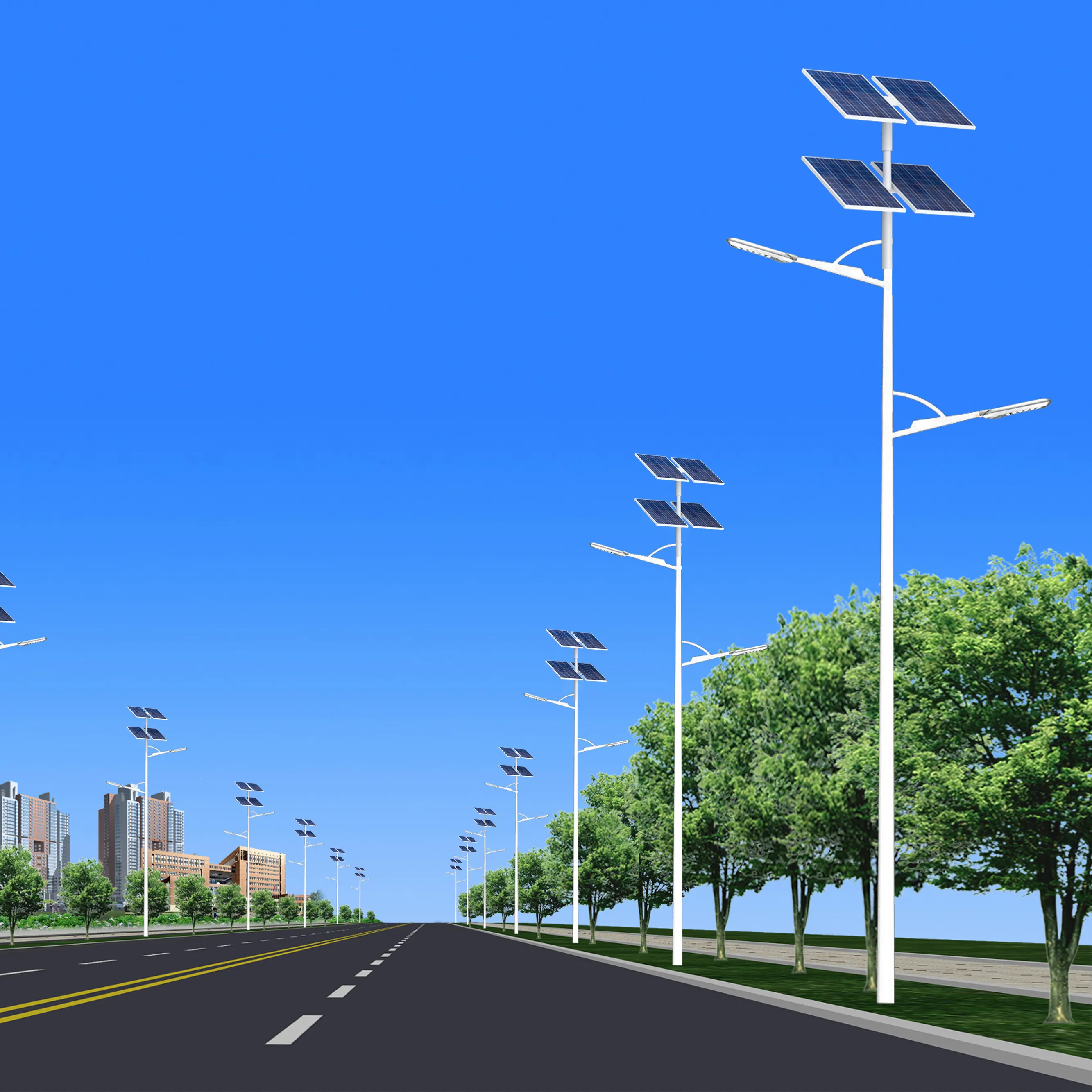Trung Quốc Nhà sản xuất các loại khác nhau cực 6M 8M 12M nhôm năng lượng mặt trời ánh sáng đường phố cực
