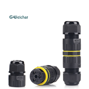 EW-M20 2/3/4/5/6针2路直线型螺钉连接450伏铜电PA66发光二极管照明IP68防水连接器 - Product Image 1