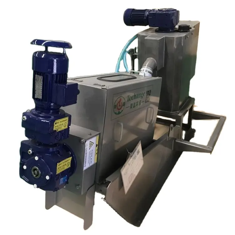 Prensa de filtro de tornillo perfecto para Planta de Tratamiento de deshidratación de lodos de aguas residuales marinas