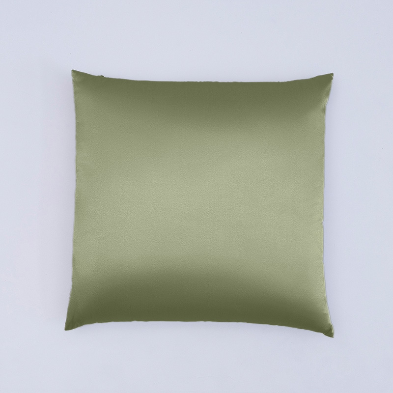 Coussin de dossier en soie 19 momme vert pois