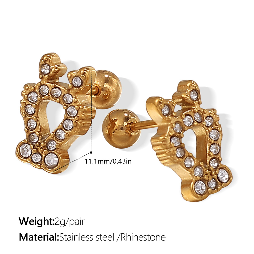 EH984WEG White Diamond Gold Stud Earrings