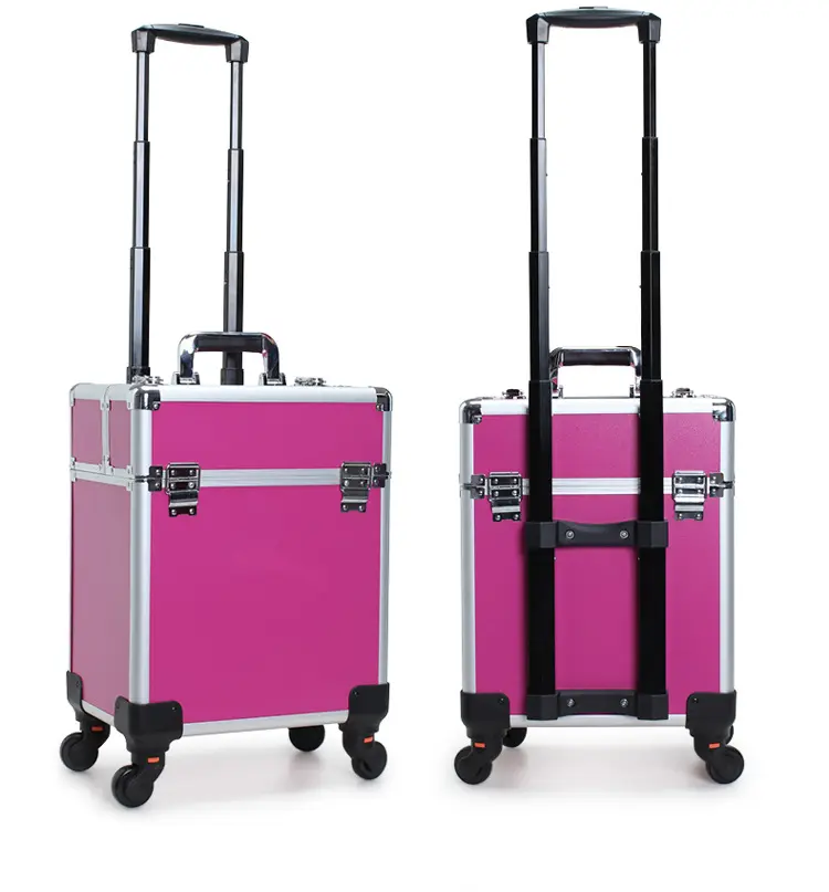 化粧女性荷物旅行化粧品バッグホイール用アルミトロリー化粧品ケース職業スーツケース大容量トロリー