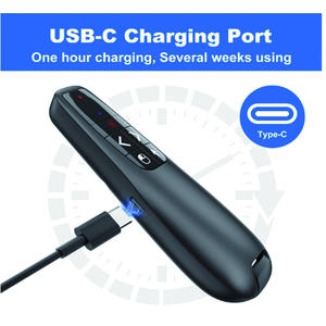 2.4G R400 Air Mouse Wireless Presenter Powerpoint Roter Laserpointer USB C-Akku für Besprechung strain ing und-unterricht - Product Image 4