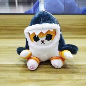 专业生产毛绒玩具吊坠鲨鱼猫钥匙扣书包吊坠小巧便携