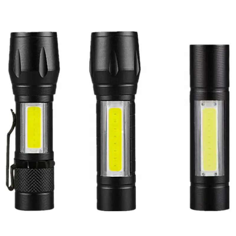 Waterdichte Draagbare Pocket Zoom Mini Torch Led Flash Light Usb Oplaadbare Zoomable Cob Led Mini Zaklamp Met Clip