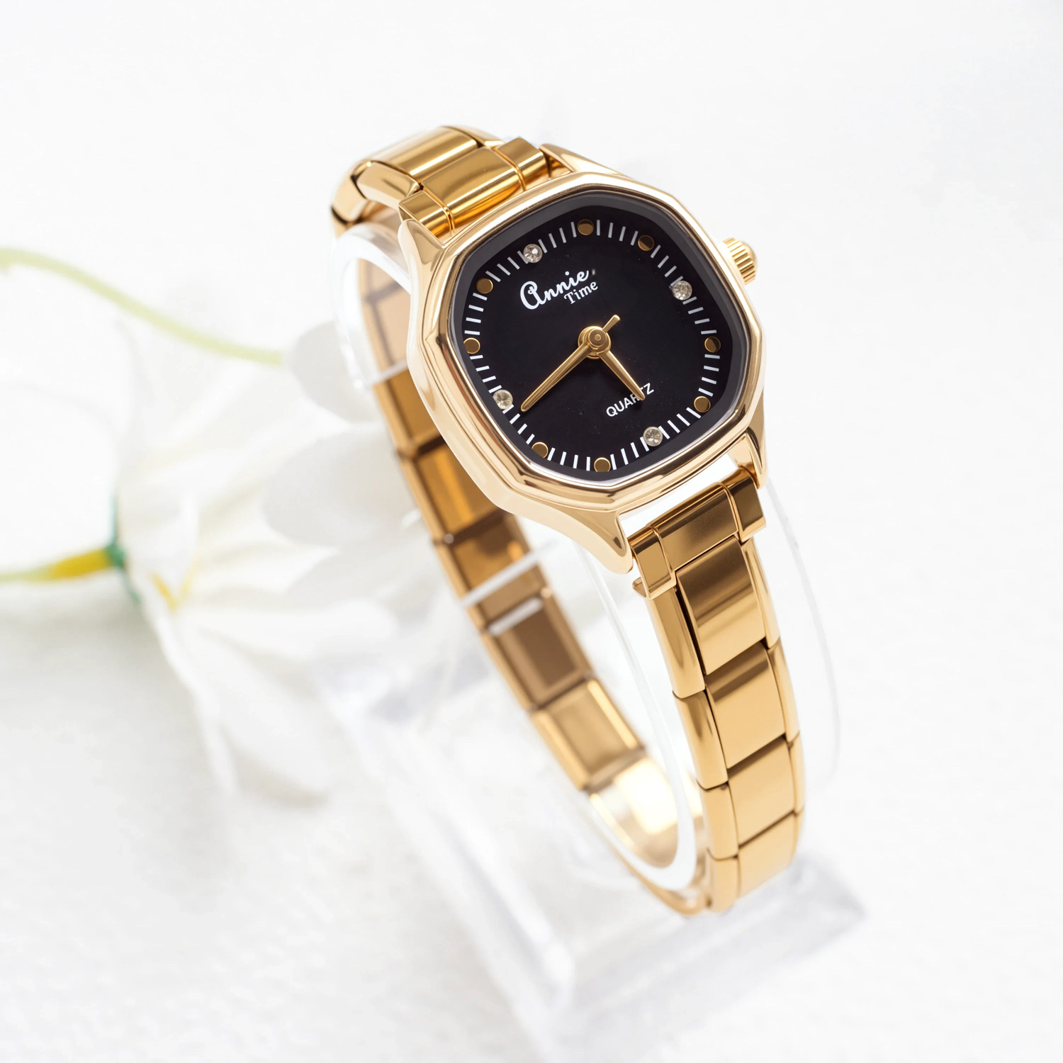 Black square disc-with watchband
