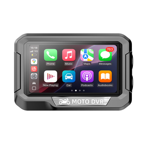 จอระบบนำทางรถจักรยานยนต์ขนาดเล็กแบบพกพา3.4นิ้ว JMC CarPlay ไร้สาย Android อัตโนมัติ BT เล่นเพลง GPS ติดตาม DVR - Product Image 1