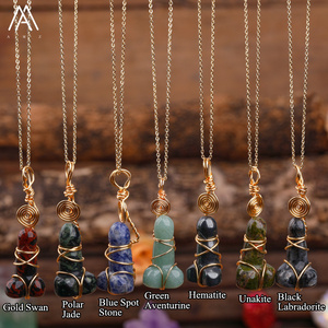 Pha Lê Dương Vật Reiki Chakra Pendant Vàng Vòng Cổ, DIY Thủ Công Mỹ Nghệ Dây Bọc Đá Phallus Dây Chuyền Nữ Trang Sức - Product Image 4