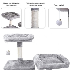 Custom eco-friendly gatto torre mobili peluche gatto albero con Sisal tiragraffi posatoi case amaca confezionato in cartone - Product Image 3