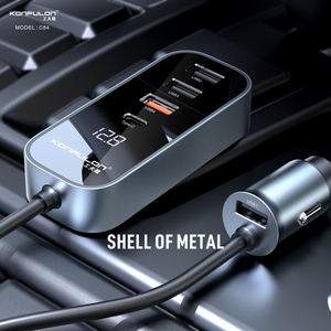 KONFULON Portable Car <strong>Charger</strong> with Type-C &amp; 4*USB-A Outputs and Real Time Display Support <strong>17W</strong> 30W 107W Fast Charge in Car - Product Image 3