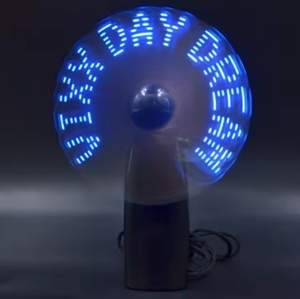 YD0504 Led mensaje personalizado Mini ventilador de mano eléctrico Led Light Up ventilador programable Led intermitente mensaje Mini ventilador