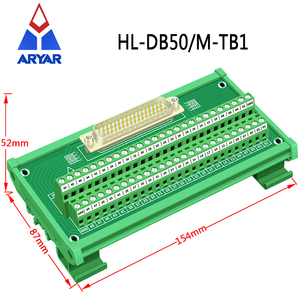HDB50分线板，双DB50 D-Sub DIN导轨安装接口模块RS232 DB50连接器