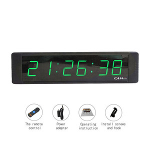 YIZHI GI6T-1G <strong>Custom</strong> LOGO Green Display LED HH:MM:SS 12/24 Hour Desk Wall <strong>Clock</strong> <strong>With</strong> Countdown Digital <strong>Timer</strong> <strong>With</strong> Remote Control - Product Image 5